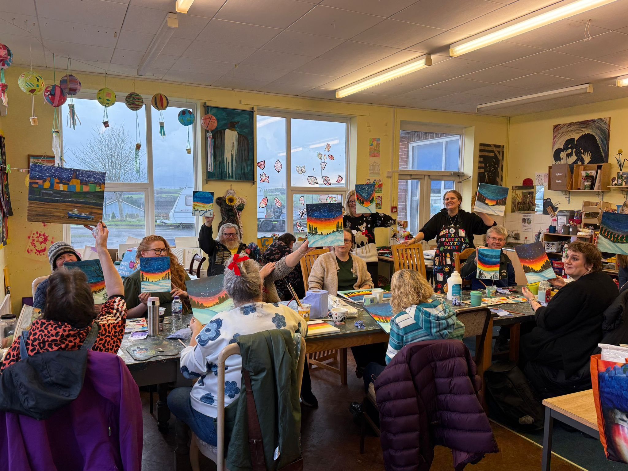 Photograph of painted pumpkin created by participants of the VC Gallery art workshops